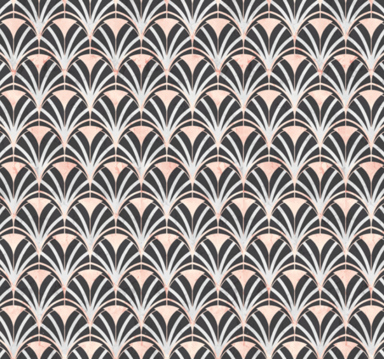 Tile effect wallpaper with art deco marble pattern - TenStickers