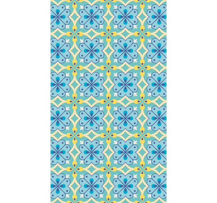 Tile effect wallpaper blooming elements - TenStickers