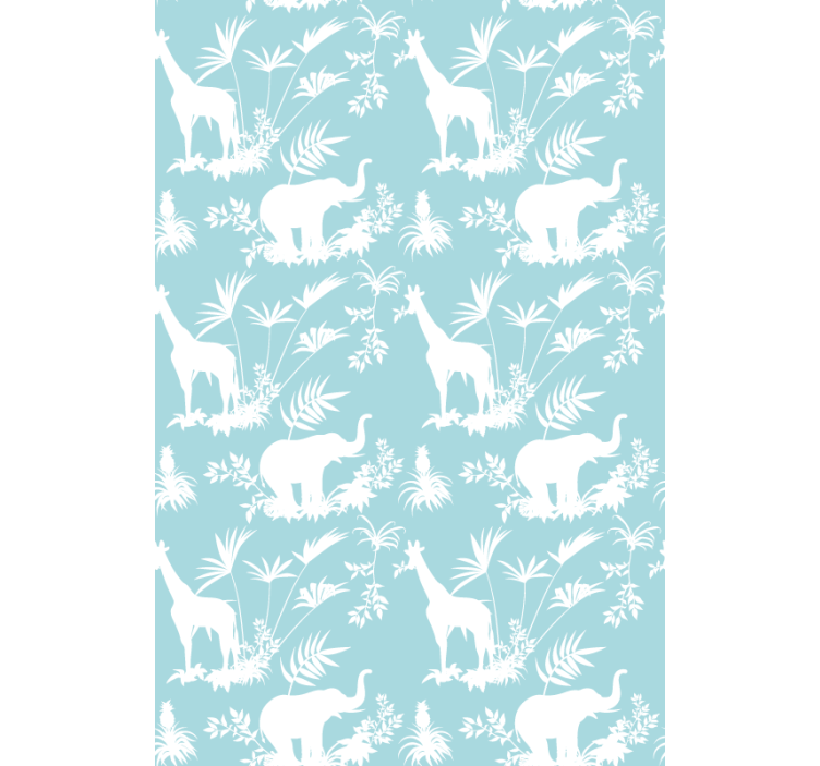 Wallpaper childrens room elephants and giraffes - TenStickers