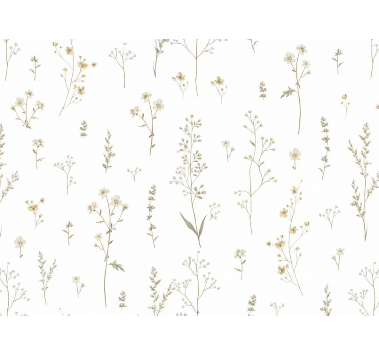 Living area wallpaper minimalist field flower - TenStickers