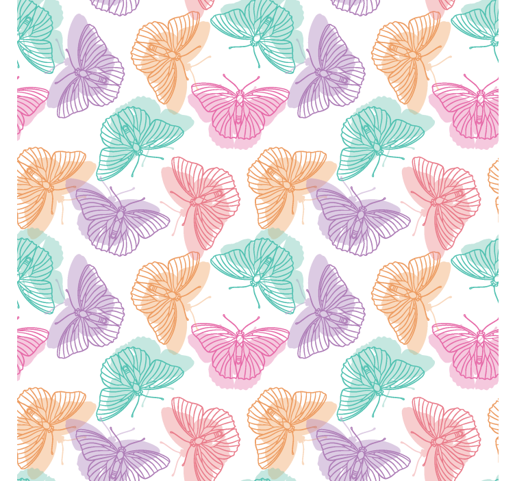 Colorful silhouette butterflies wallpaper - TenStickers