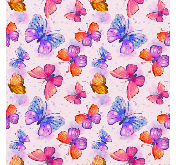 Colorful watercolor butterflies wallpaper - TenStickers