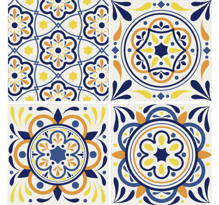 Tile effect wallpaper in portuguese style - TenStickers