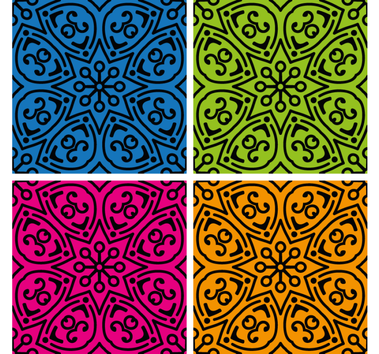 Tile effect wallpaper mandala designs - TenStickers