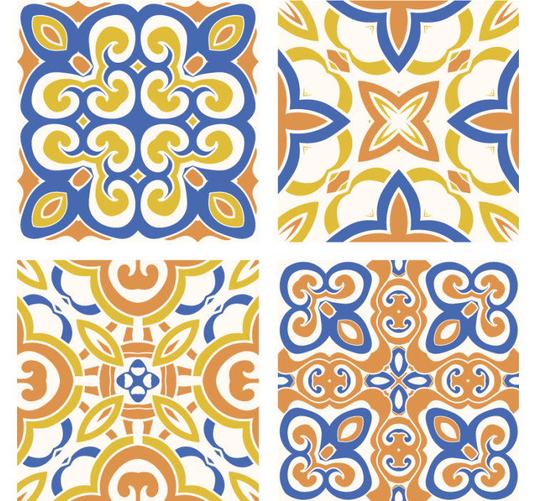 Tile effect wallpaper sicilian tiles - TenStickers