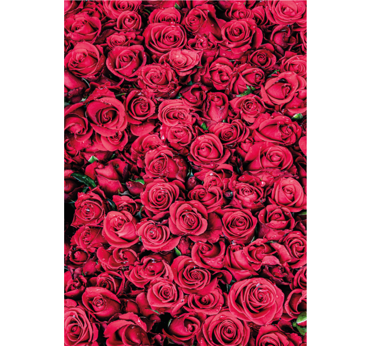 Flowers wallpaper red flowers with textured backdrop - TenStickers