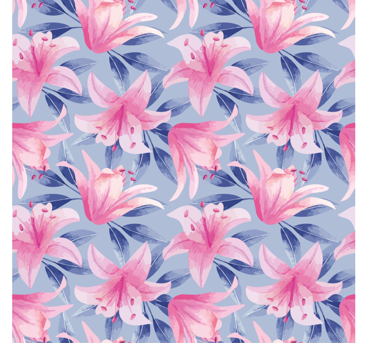 Flowers wallpaper pink and purple watercolor design - TenStickers