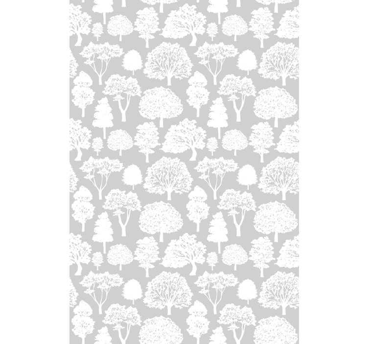 Wallpaper of a tree in white and grey - TenStickers