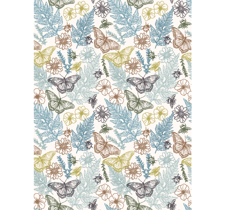 Kitchen wallpaper vintage floral design - TenStickers