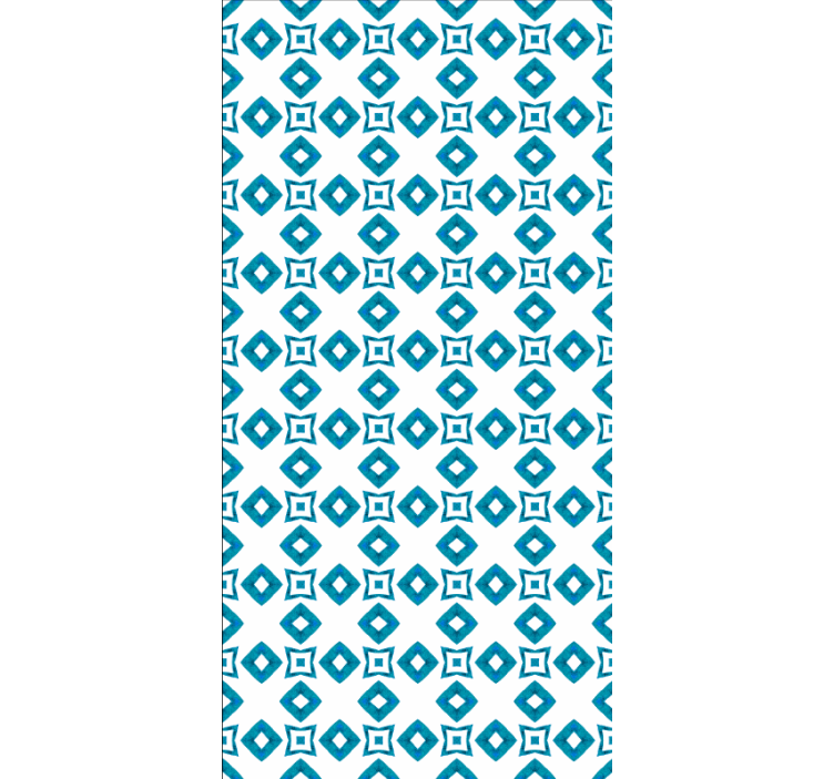 Kitchen wallpaper geometric blue design - TenStickers