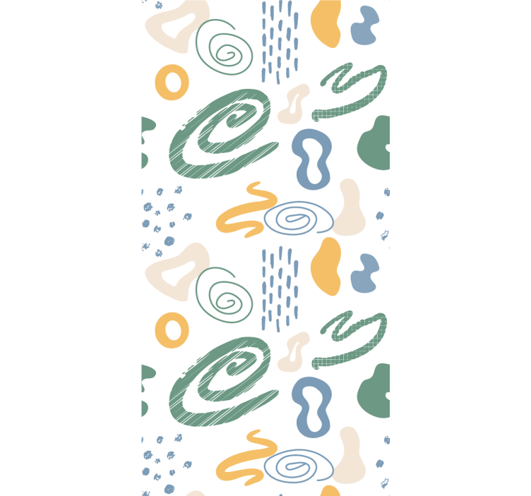 Contemporary wallpaper with abstract painted shapes - TenStickers