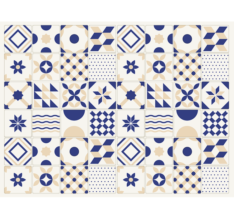 Kitchen wallpaper in ceramic tile design - TenStickers