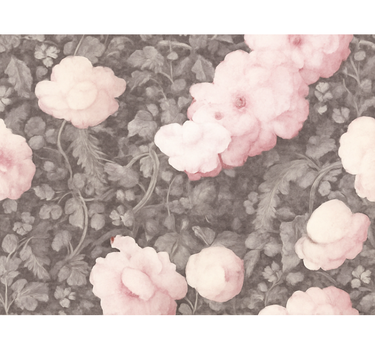 Flowers wallpaper vintage linen blossom - TenStickers