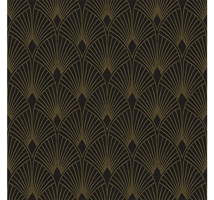 Geometric wallpaper gilded deco fan - TenStickers