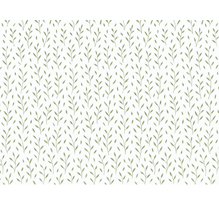 Living area wallpaper small green leaf pattern - TenStickers