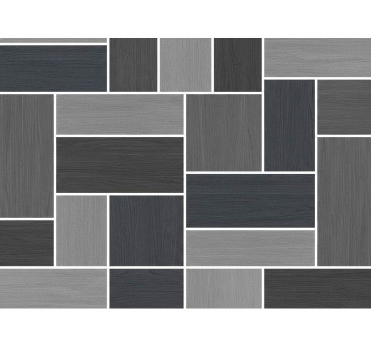 Wood effect wallpaper in grey wooden panels - TenStickers
