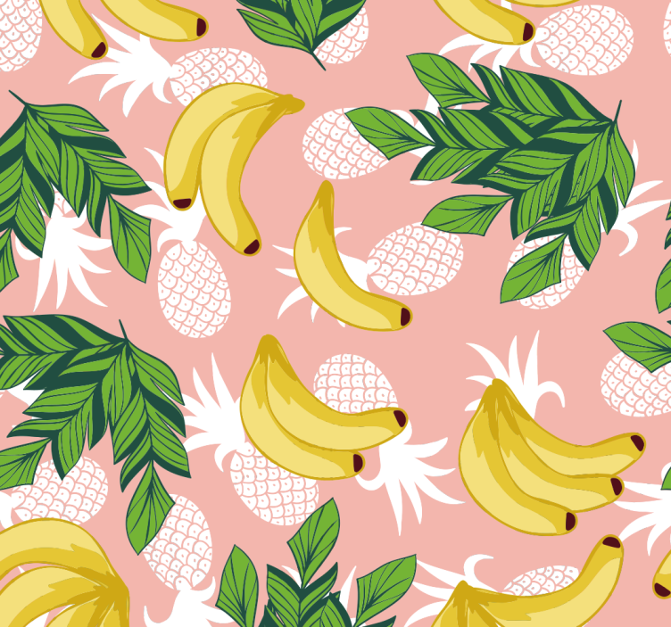 Pineapples and bananas Kitchen Wallpaper - TenStickers