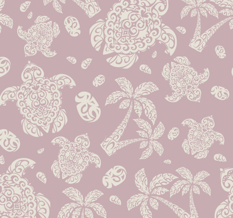 Turtles and Palms animals wallpaper - TenStickers