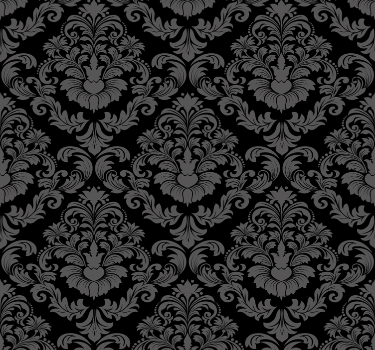 Black wall and figures Ornamental Wallpaper - TenStickers