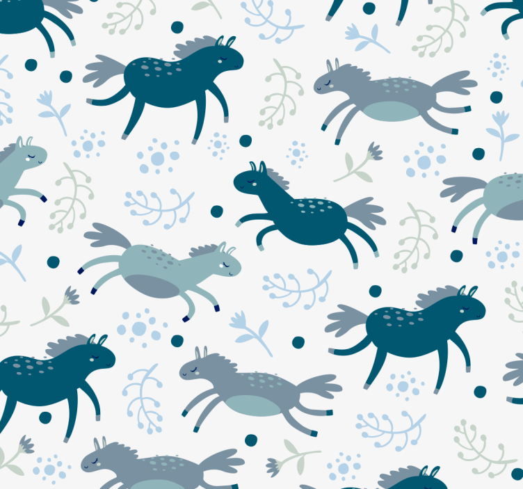 wallpaper with subtle horses Animal Wallpaper - TenStickers
