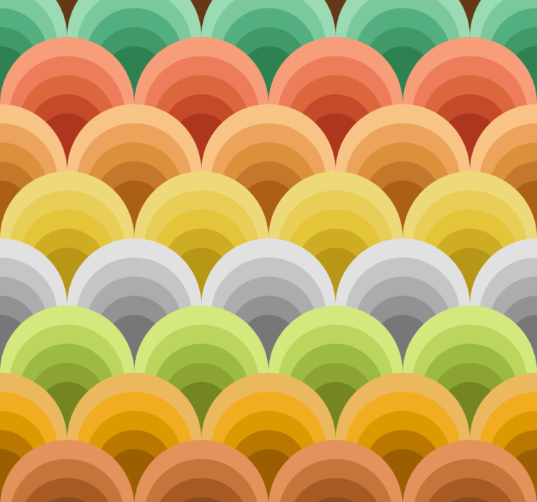 Vintage with orange cercles Vintage Wallpaper - TenStickers