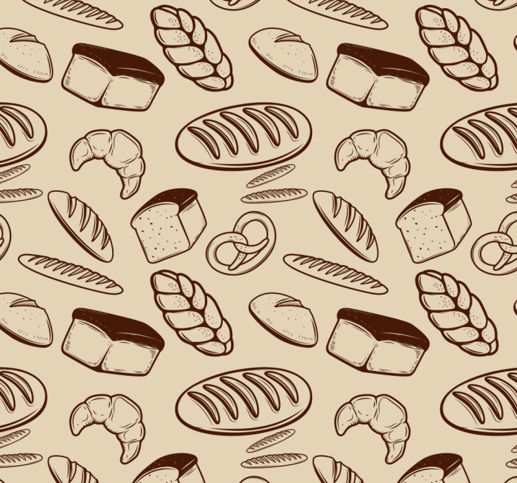 Bakery seamless kitchen wallpaper - TenStickers