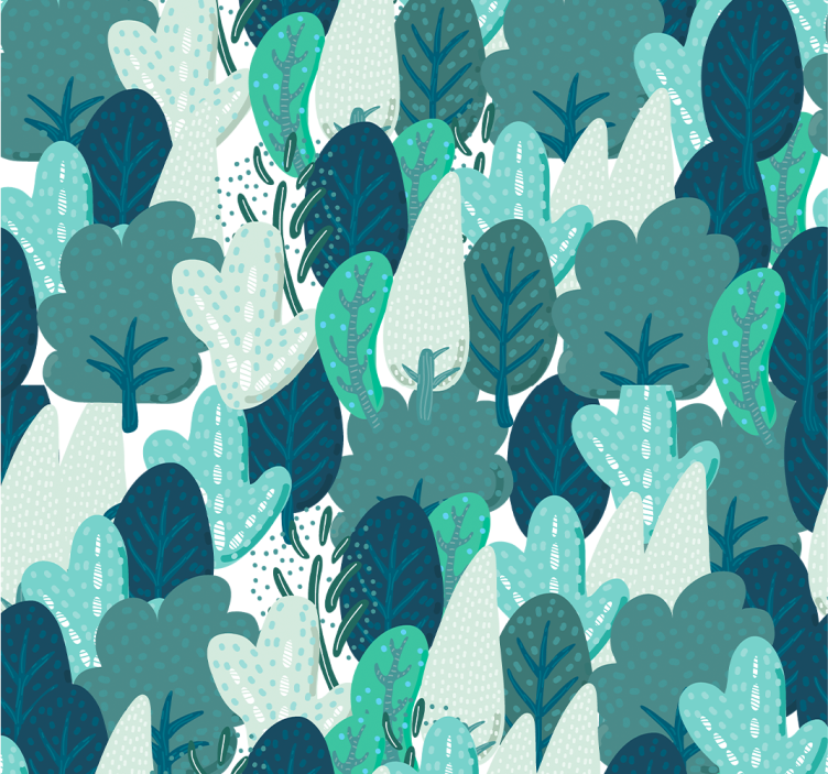 Cartoon forest tree wallpaper - TenStickers