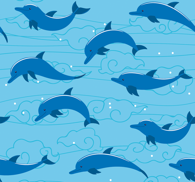 Wallpaper kids room ocean dolphins - TenStickers