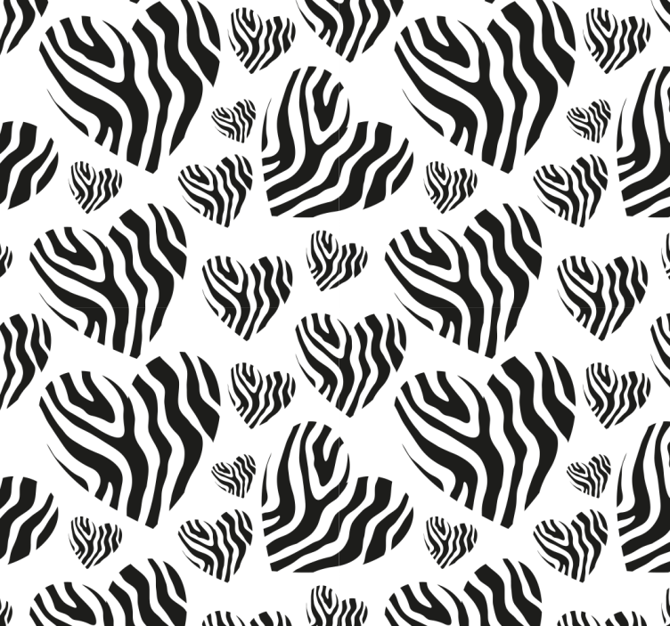 Zebra Pattern Simplicity living area wallpaper - TenStickers