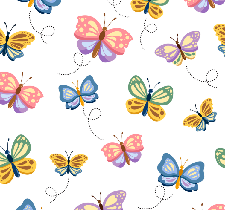 Butterfly Pattern butterflies wallpaper - TenStickers