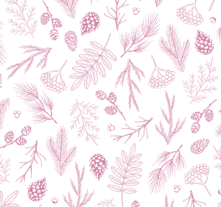 White background  pink pine bathroom wallpaper - TenStickers