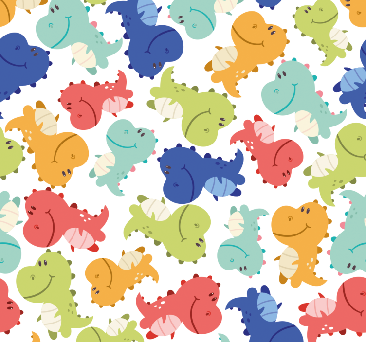 Dinosaurs pattern for kids children wallpaper - TenStickers