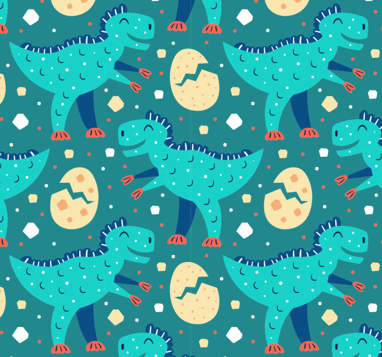 Green dinosaurs T-rex hands up kids wallpaper - TenStickers