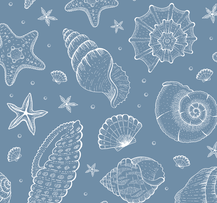 Sea Shell Motifs fishes wallpaper - TenStickers