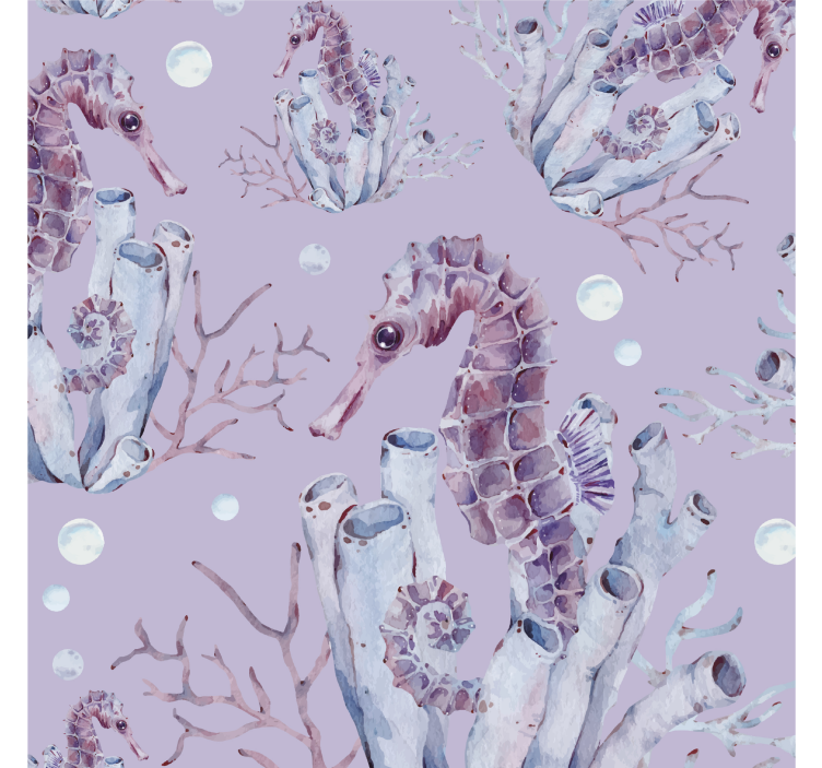 Watercolor Seahorse Animal Wallpaper - TenStickers