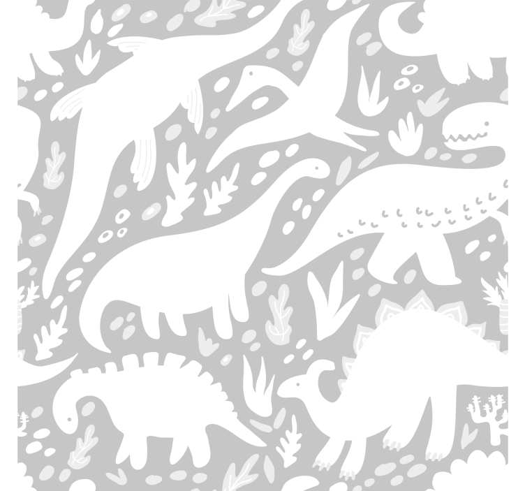 Dinosaur white pattern Animal wallpaper - TenStickers