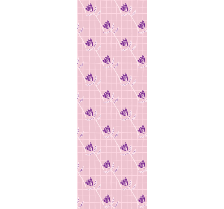 Purple flower shapes in square Flower Wallpaper - TenStickers