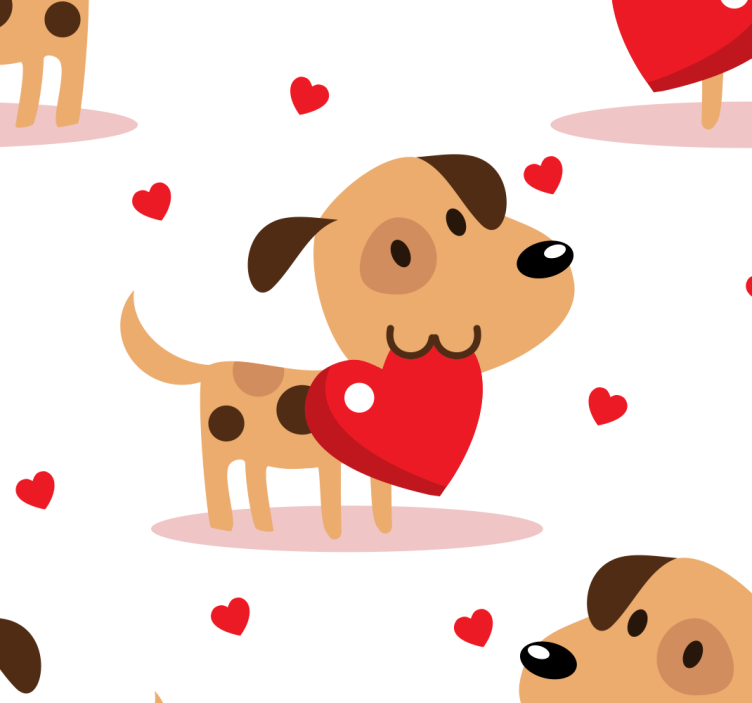 Puppy Love cute dog wallpaper - TenStickers