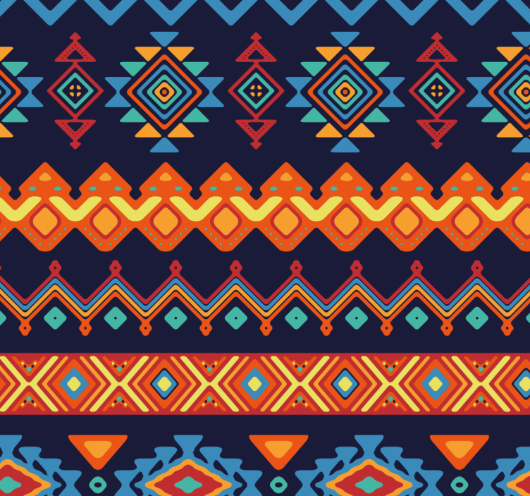 Aztec Pattern Fusion entrance wallpaper - TenStickers