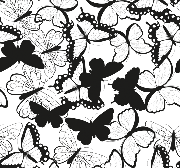 Butterfly Abundance butterflies wallpaper - TenStickers