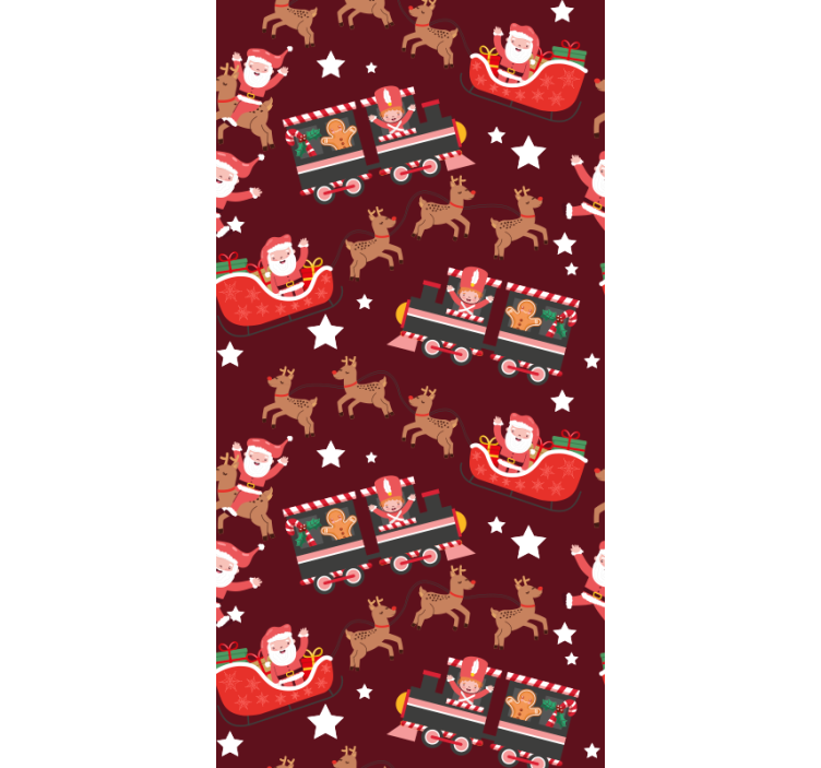 Festive Santa Sleigh holiday christmas wallpaper - TenStickers