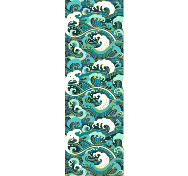 Storm waves pattern wallpaper - TenStickers