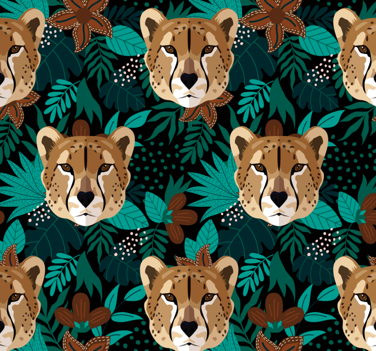 Jungle Cheetah Pattern animals wallpaper - TenStickers