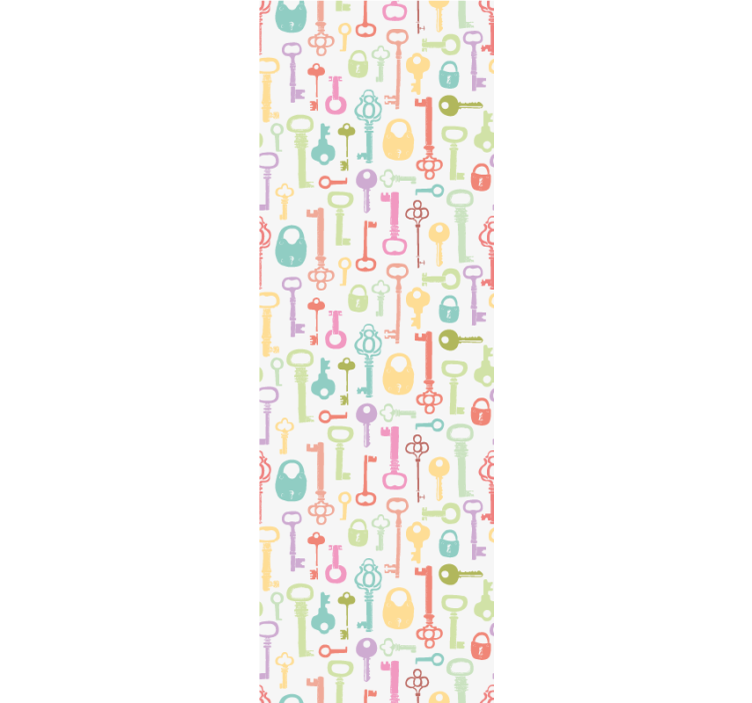 Key Pattern Motif wallpaper teenage bedroom - TenStickers