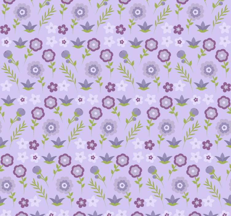 Floral Motif Pattern flowers wallpaper - TenStickers