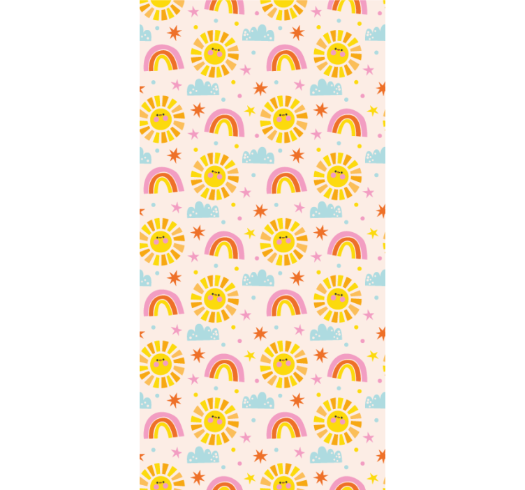 Sunshine Rainbows nursery room wallpaper - TenStickers