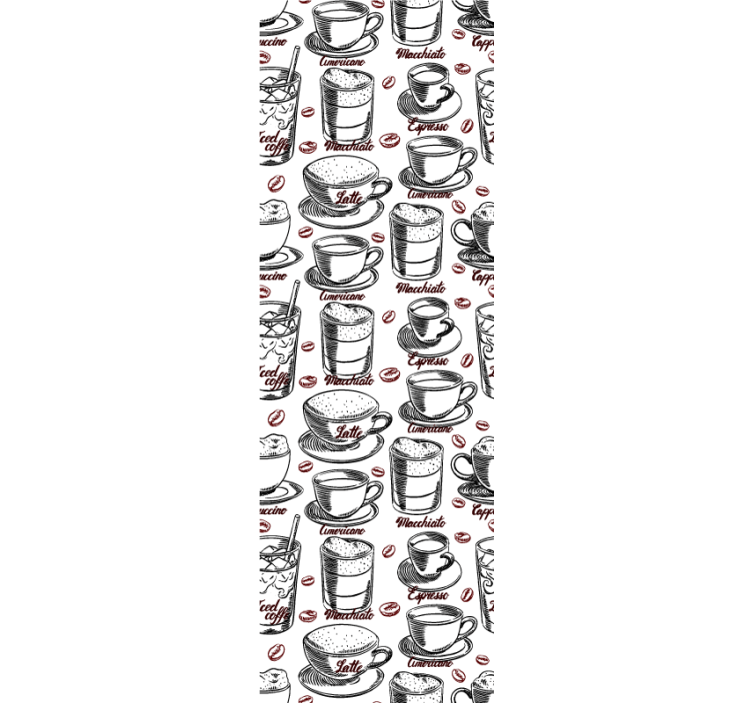 Café Theme Illustration kitchen wallpaper - TenStickers