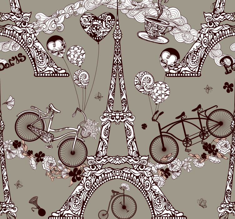 Parisian Vignettes city wallpaper - TenStickers