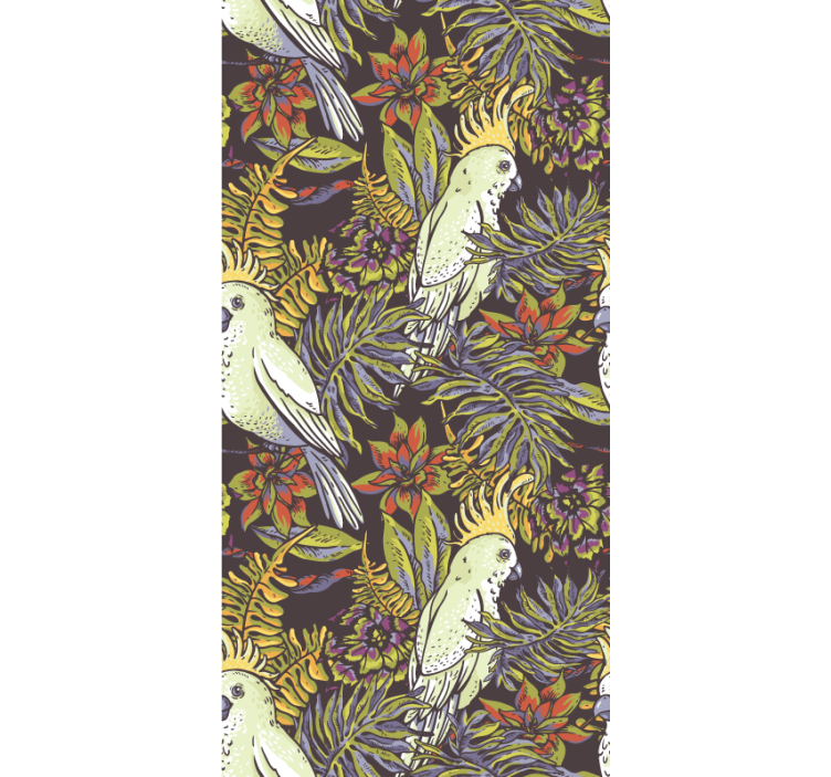 Tropical Parrot Pattern birds in wallpaper - TenStickers