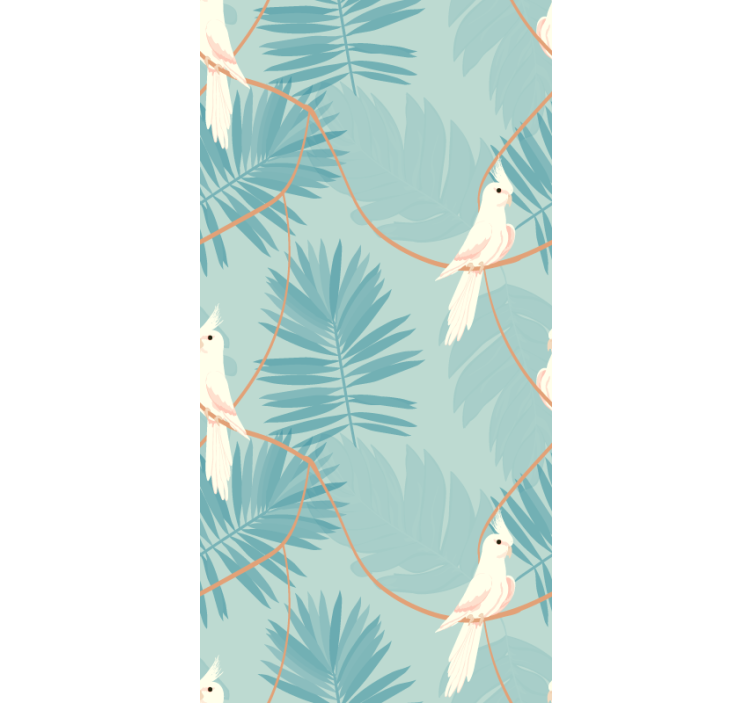 Tropical Avian Motif birds in wallpaper - TenStickers